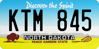 ND license plate KTM845