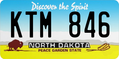 ND license plate KTM846