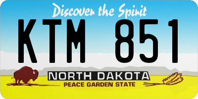 ND license plate KTM851