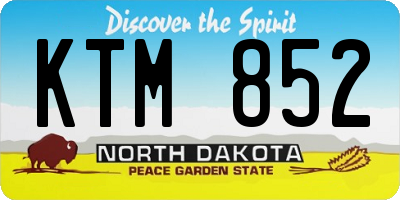 ND license plate KTM852