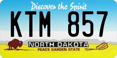 ND license plate KTM857
