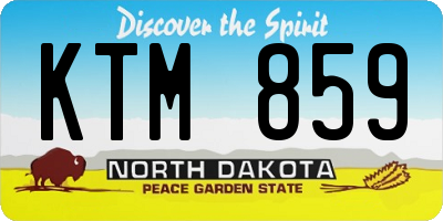 ND license plate KTM859