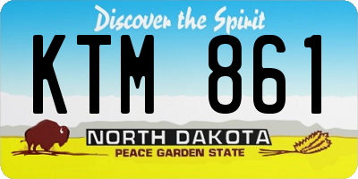 ND license plate KTM861