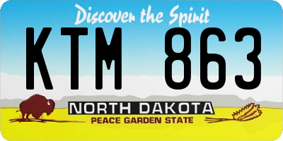 ND license plate KTM863
