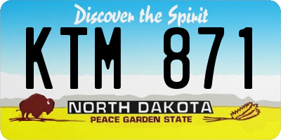 ND license plate KTM871