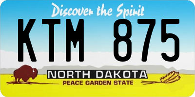 ND license plate KTM875