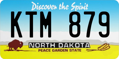 ND license plate KTM879