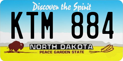 ND license plate KTM884