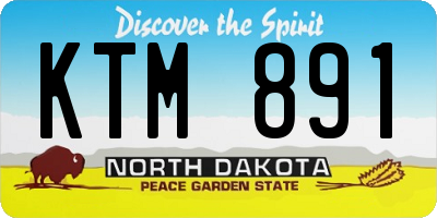 ND license plate KTM891