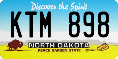 ND license plate KTM898