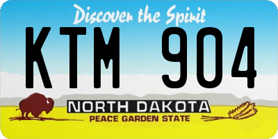 ND license plate KTM904