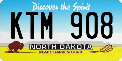 ND license plate KTM908