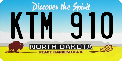 ND license plate KTM910
