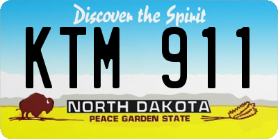 ND license plate KTM911