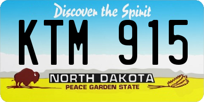 ND license plate KTM915