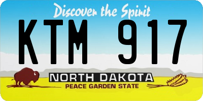 ND license plate KTM917