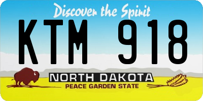ND license plate KTM918