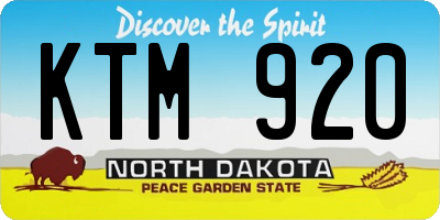 ND license plate KTM920