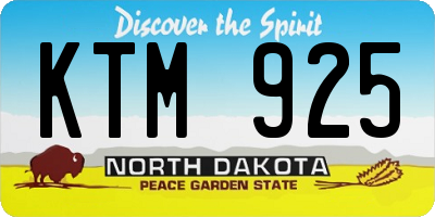 ND license plate KTM925