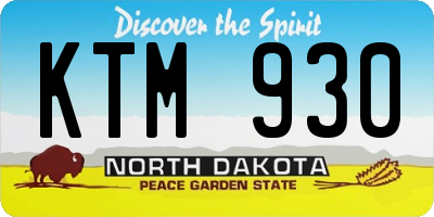 ND license plate KTM930