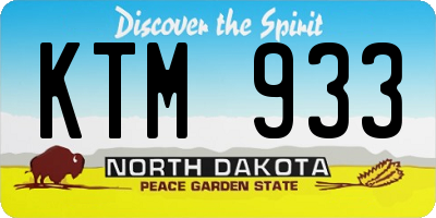 ND license plate KTM933