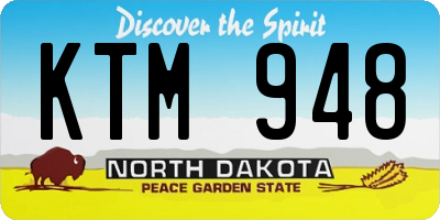 ND license plate KTM948