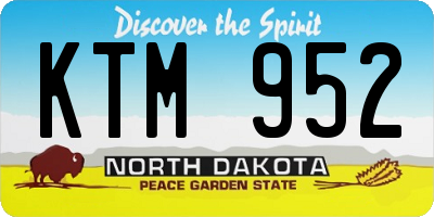 ND license plate KTM952