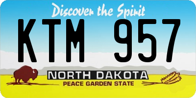 ND license plate KTM957