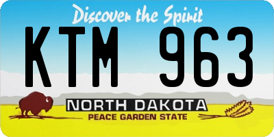 ND license plate KTM963