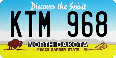 ND license plate KTM968
