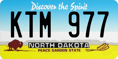 ND license plate KTM977