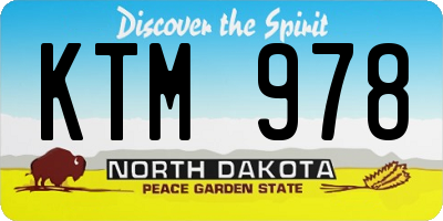 ND license plate KTM978