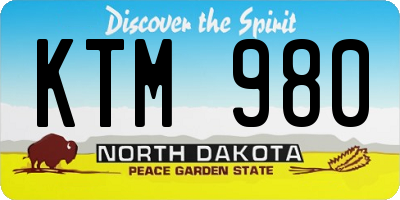 ND license plate KTM980