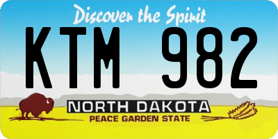 ND license plate KTM982