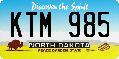 ND license plate KTM985