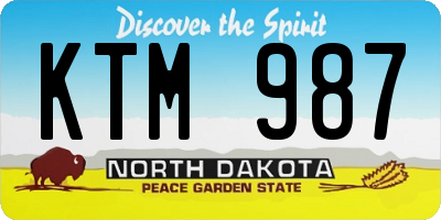 ND license plate KTM987