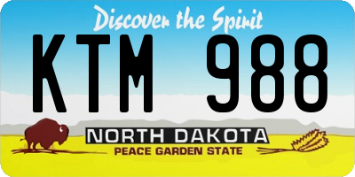 ND license plate KTM988