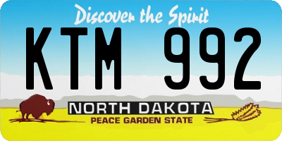 ND license plate KTM992