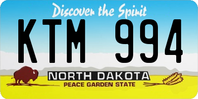 ND license plate KTM994