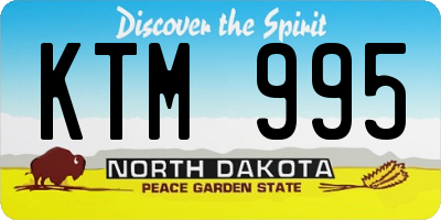 ND license plate KTM995