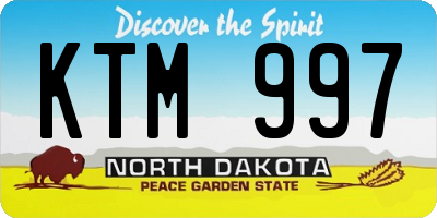 ND license plate KTM997