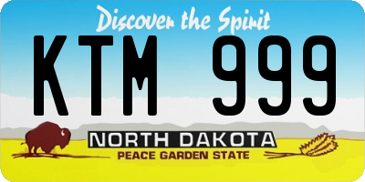 ND license plate KTM999