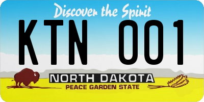ND license plate KTN001