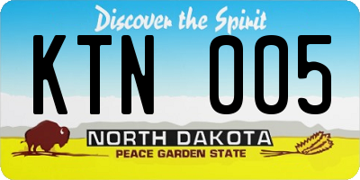 ND license plate KTN005