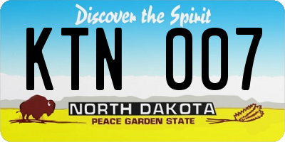 ND license plate KTN007