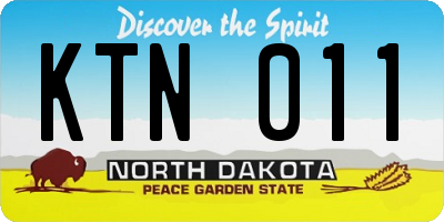 ND license plate KTN011