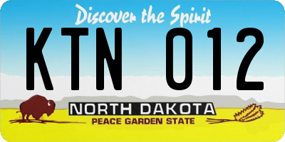 ND license plate KTN012