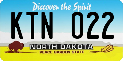 ND license plate KTN022