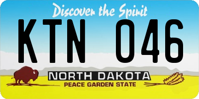 ND license plate KTN046