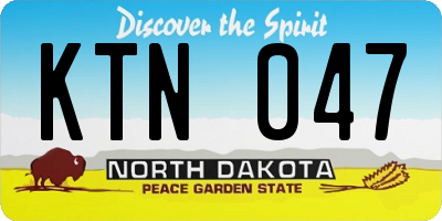 ND license plate KTN047